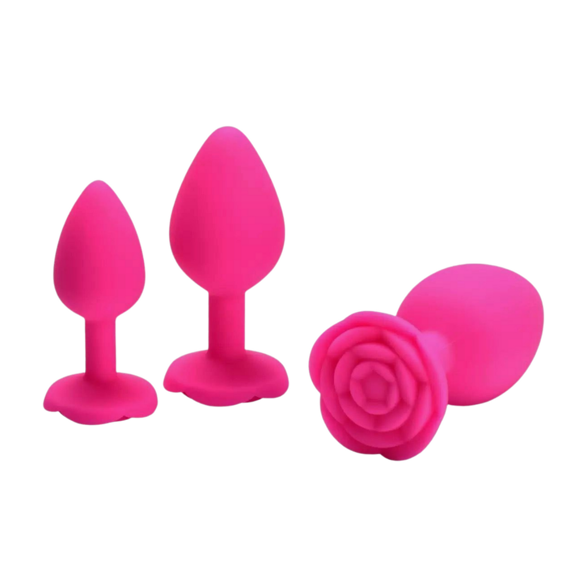 Pleasurez Anaalitappi-setti ruusu, musta, sisältää useita erilaisia anaali- ja seksileluja, kauniisti muotoiltu ja elegantti.