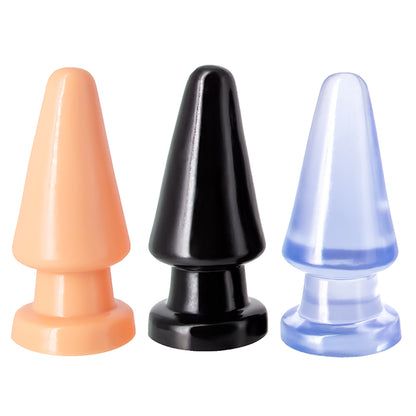 Mustan PLEASUREZ Anaali Anustappi Iso Cone, ergonominen ja pehmeä anaalilelu miehille ja naisille.