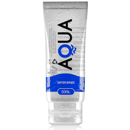 AQUA-liukuvoide 50ml, vesipohjainen liukuvoide, purkki näkyvissä, sopii intiimiin käyttöön.