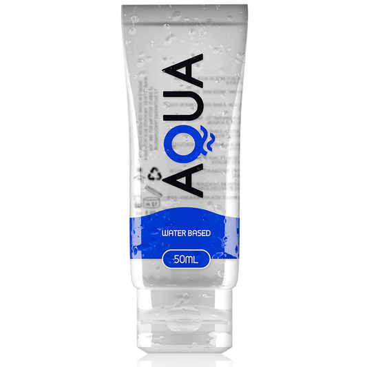 AQUA-liukuvoide 50ml, vesipohjainen liukuvoide, purkki näkyvissä, sopii intiimiin käyttöön.