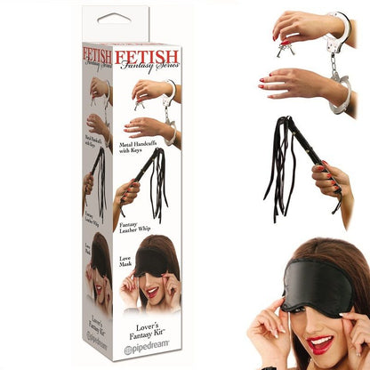 BDSM-bondage-setti Fetish Fantasy Seriesilta, sisältää sidontavälineitä ja rajoituksia BDSM-harrastuksiin.