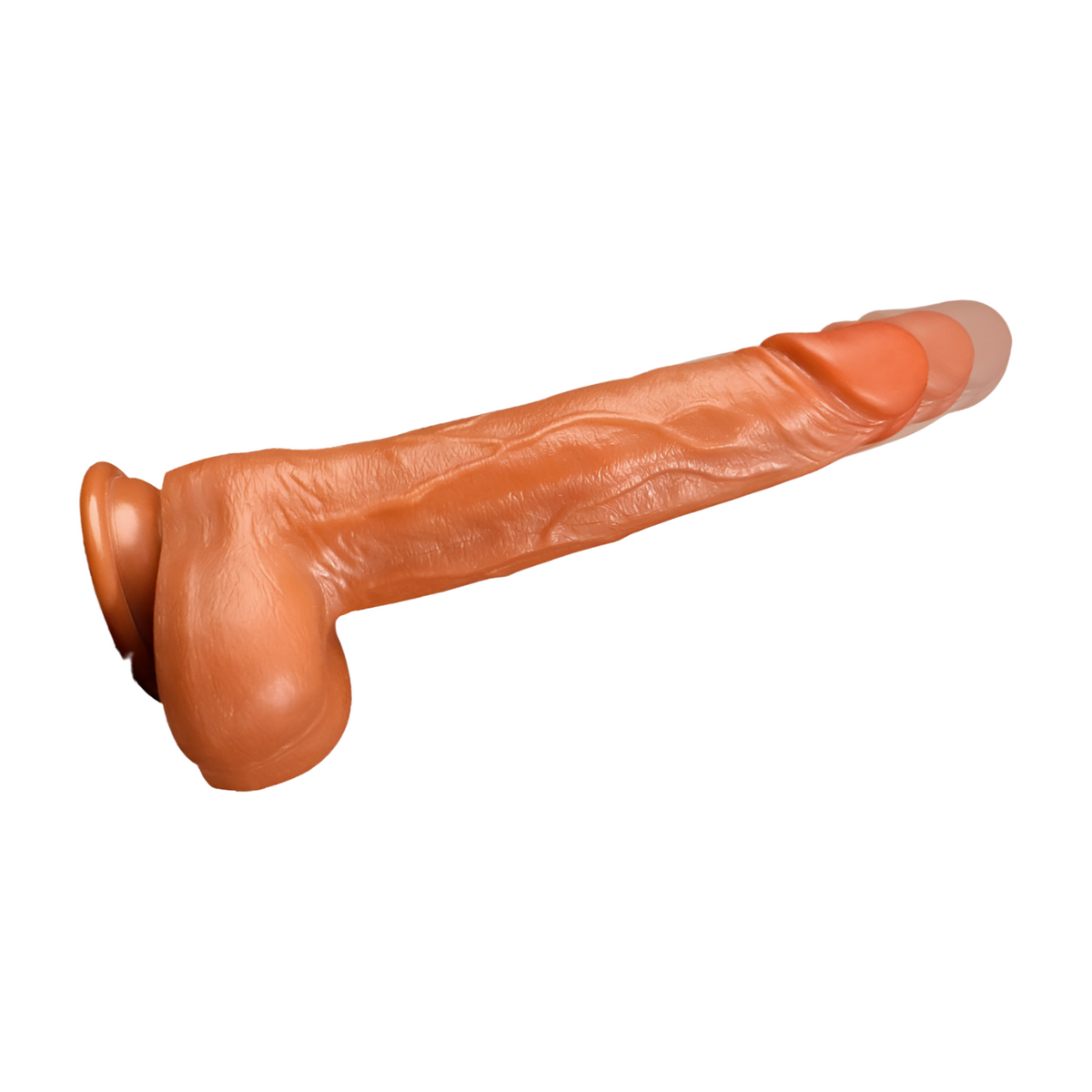 Pleasurez Dildo-vibraattori, liike, realistinen dildo, musta, pehmeä materiaali, kätevä ja ergonominen muoto.