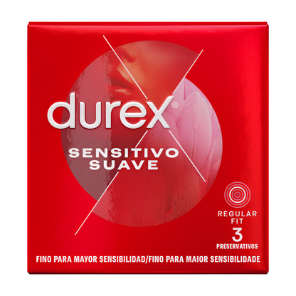 Durex Sensitve Soft -kondomi, vaahtomuovinen ja pehmeä, suunniteltu herkkäihoisille käytettäväksi turvallisesti.