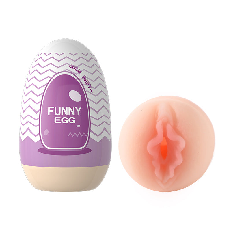 Pleasurez Funny Egg miesten seksilelun masturbaattori, sininen, joustava ja pehmeä seksilelu miehille.