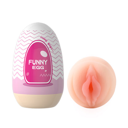 Sininen PLEASUREZ Funny Egg -miehen seksilelu, realistinen masturbaattori, pehmeä ja joustava seksiväline.