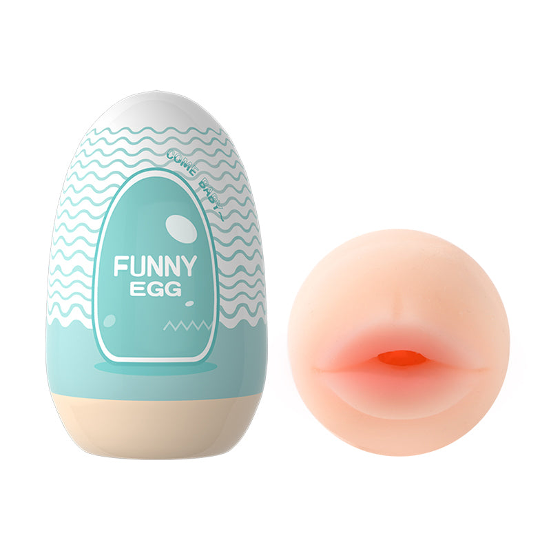 Pleasurez Funny Egg miesten seksilelu masturbaattori, sininen, joustava ja kevyt käytössä.