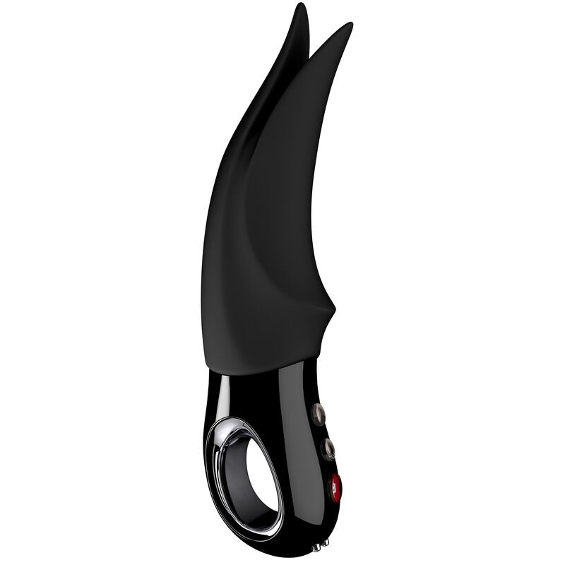 Black Fun Factory Vibraattori Volta vibrator with textured body and control buttons, designed for intimate pleasure.
