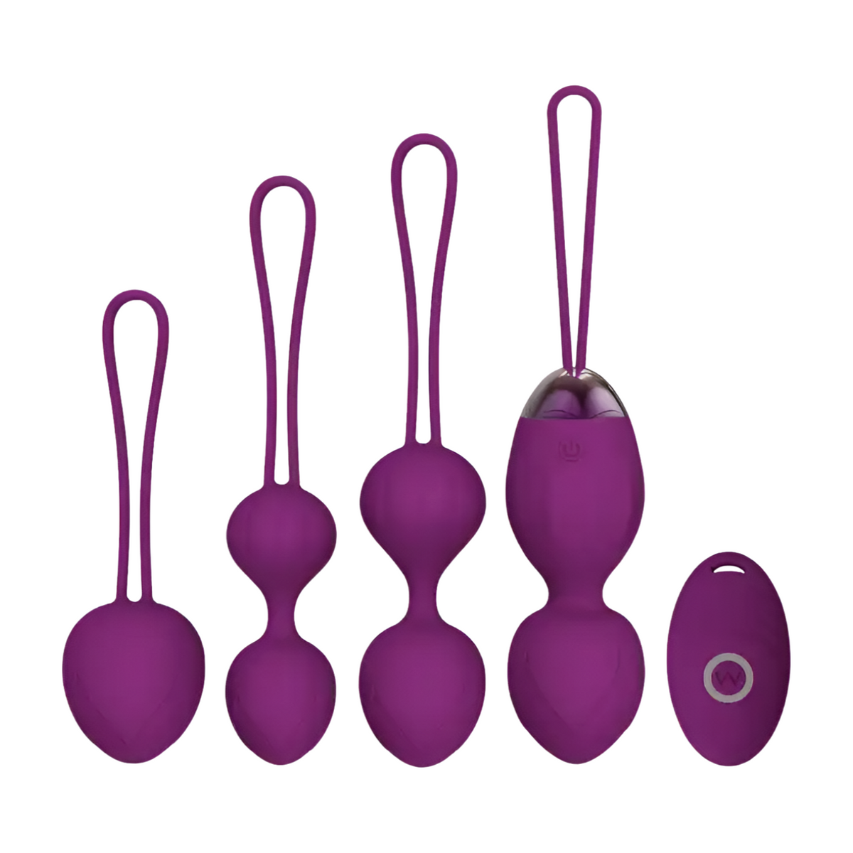 Pleasurez Kegel pallosetti ja vibraattori, naisten seksilelu setti, sisältää neljä erilaista välinettä.