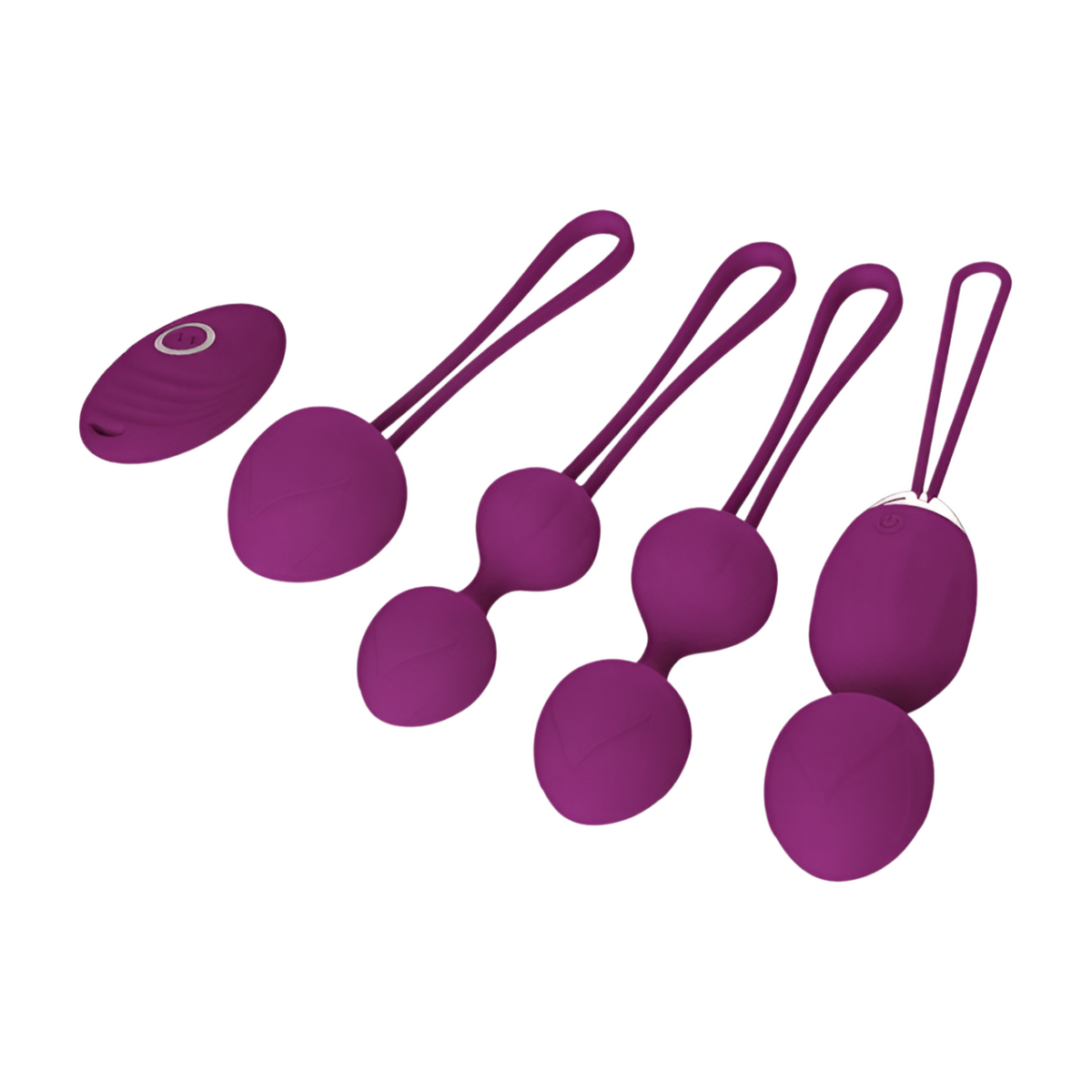 Pleasurez Kegel-pallosetti ja vibraattori naisten seksilelu, sisältää neljä erilaista kegel-palloa ja vibraatiokomponentti.