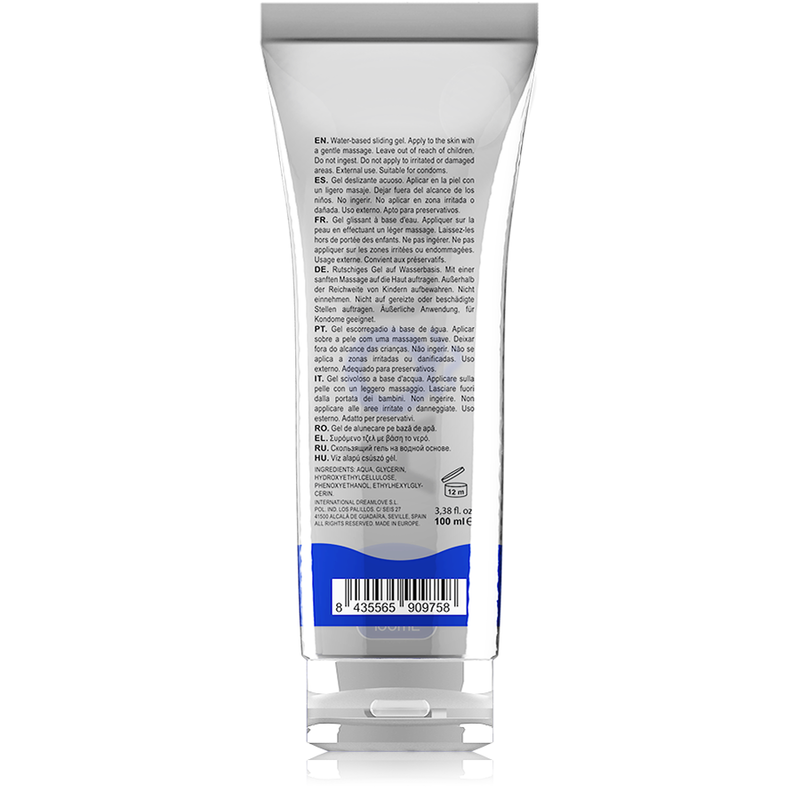 AQUA liukuvoide 100 ml, vesipitoinen liukuvoide, näkyy läpinäkyvässä pullossa ja etiketti.