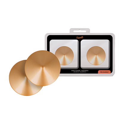 Kultaiset nännisuojat COQUETTE CHIC DESIRE alusvaatteet, pehmeä ja kiiltävä materiaali, läpinäkyvä ja kauniisti muotoiltu.