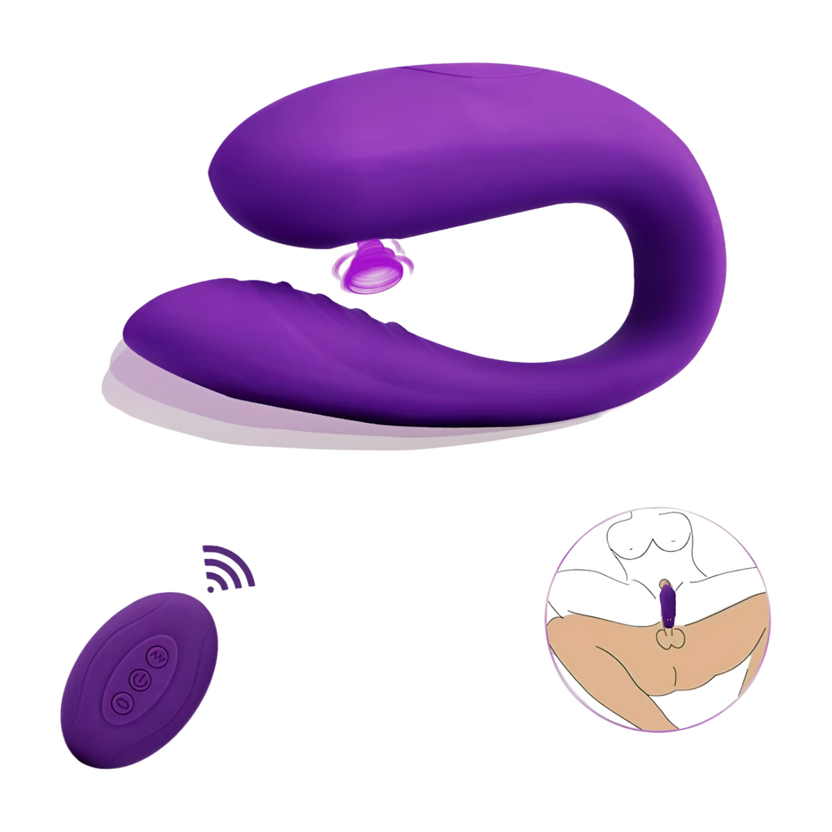 Pinkki PLEASUREZ U-IMU naisten seksilelun parivibraattori, silkinpehmeä ja ergonominen seksilelu.