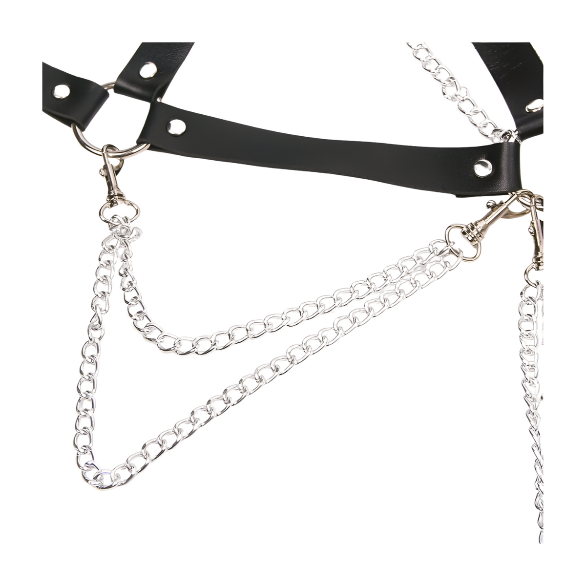 SUBBLIME BDSM-rintaketju-harness alusvaatteet, metalliset ketjut ja pehmeä materiaali, yksi koko.
