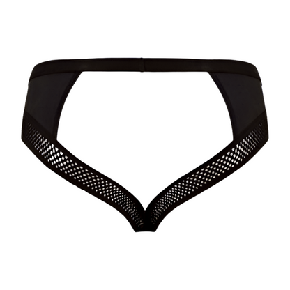 Passion takaa avoimet alusvaatteet, mustat alushousut, pehmeä materiaali ja moderni design, S-koko.