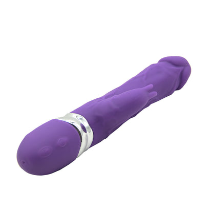 Mustan PLEASUREZ VIBRAATTORI DILDO X7 RABBIT naisten seksilelu, pehmeä ja monitoiminen vibrator kuviolla.